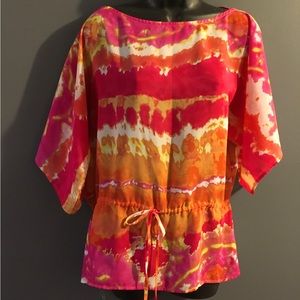 Tie dye sheer top or bathing suit cover up